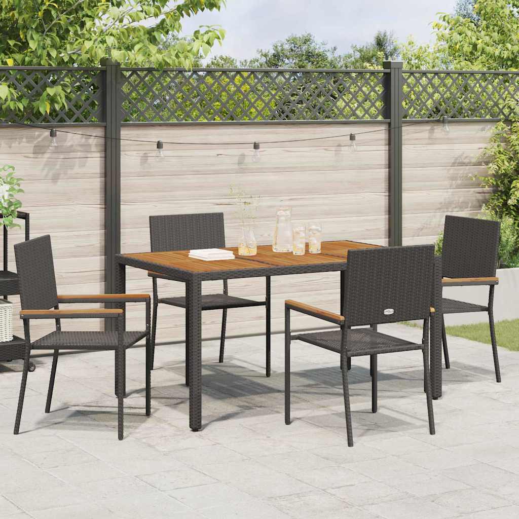 vidaXL Scaune de grădină stivuibile 4 pcs Negru și Maro