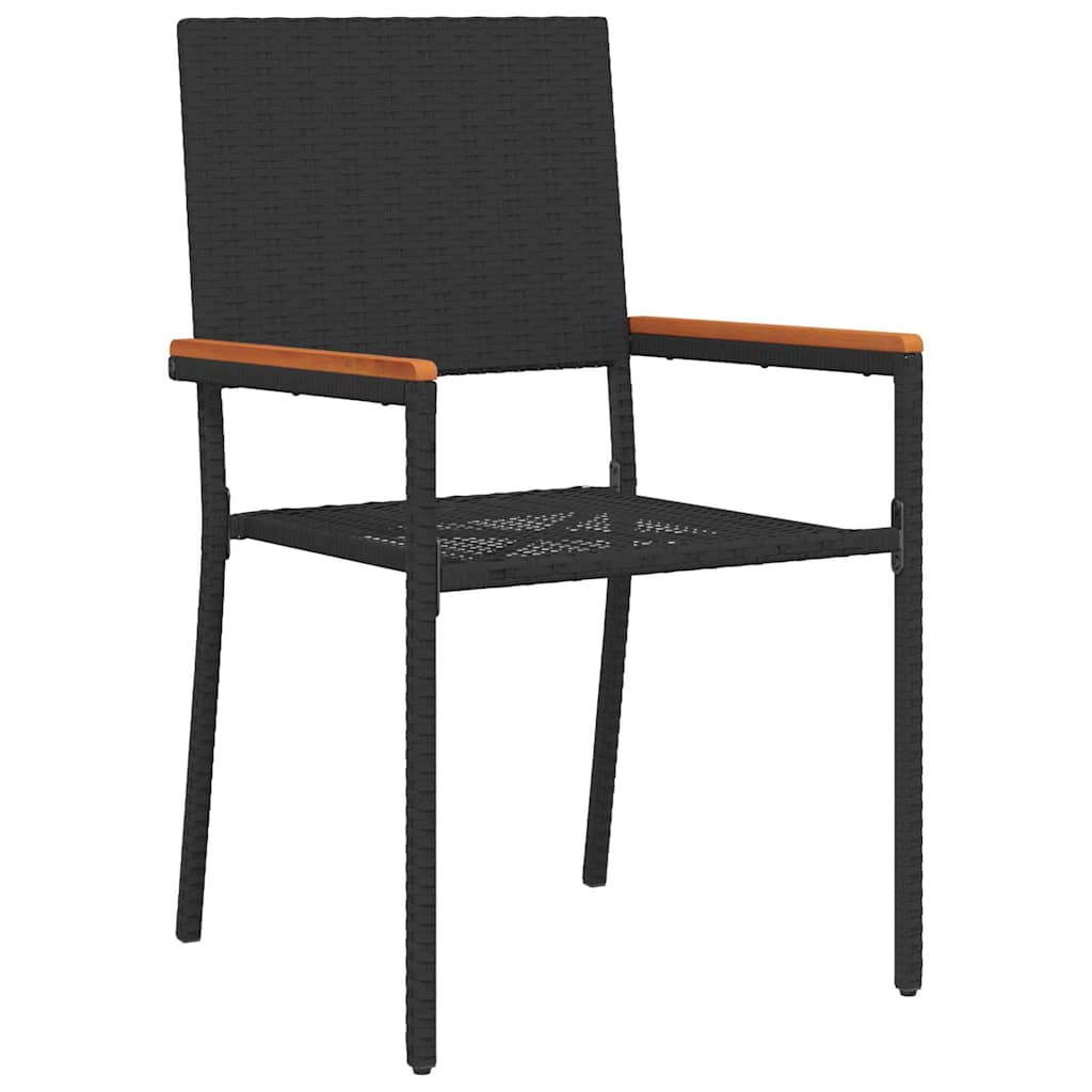 vidaXL Scaune de grădină stivuibile 4 pcs Negru și Maro