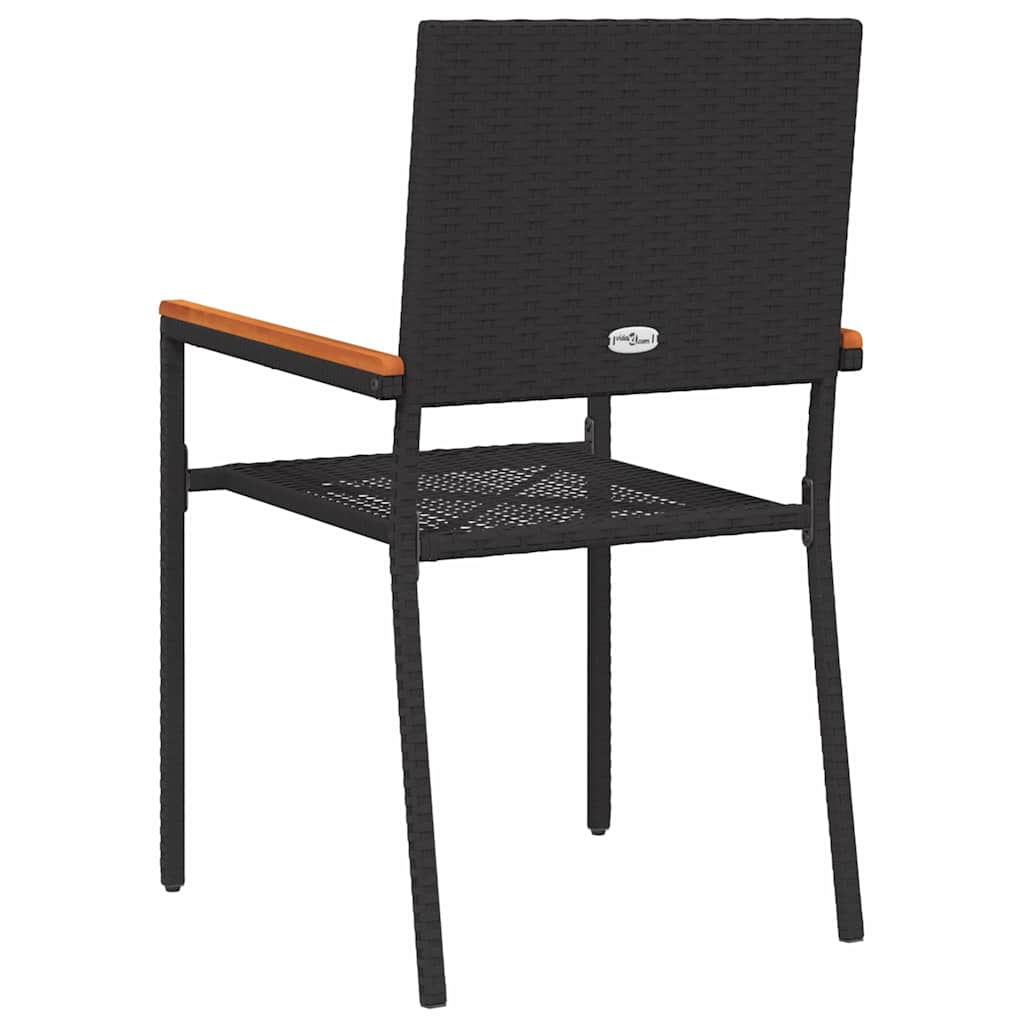 vidaXL Scaune de grădină stivuibile 4 pcs Negru și Maro
