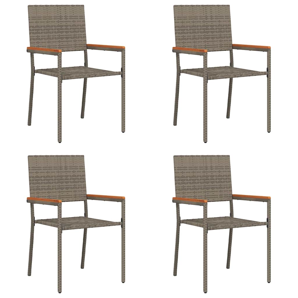 vidaXL Scaune de grădină stivuibile 4 pcs Gri și Brown