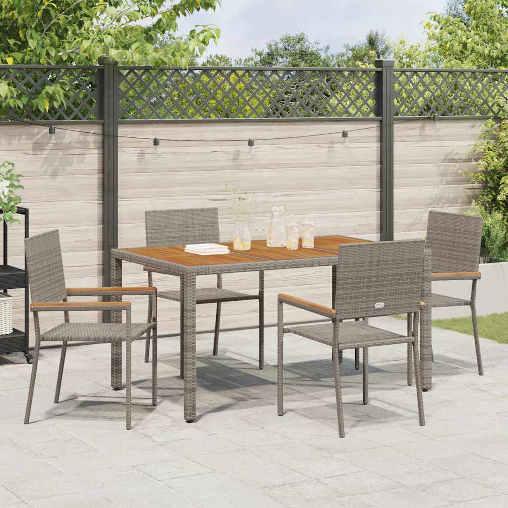 vidaXL Scaune de grădină stivuibile 4 pcs Gri și Brown