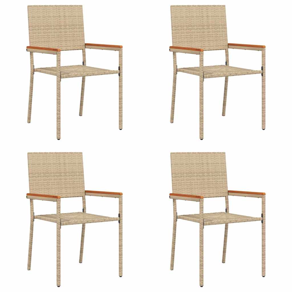 vidaXL Scaune de grădină stivuibile 4 pcs Crem și Marron