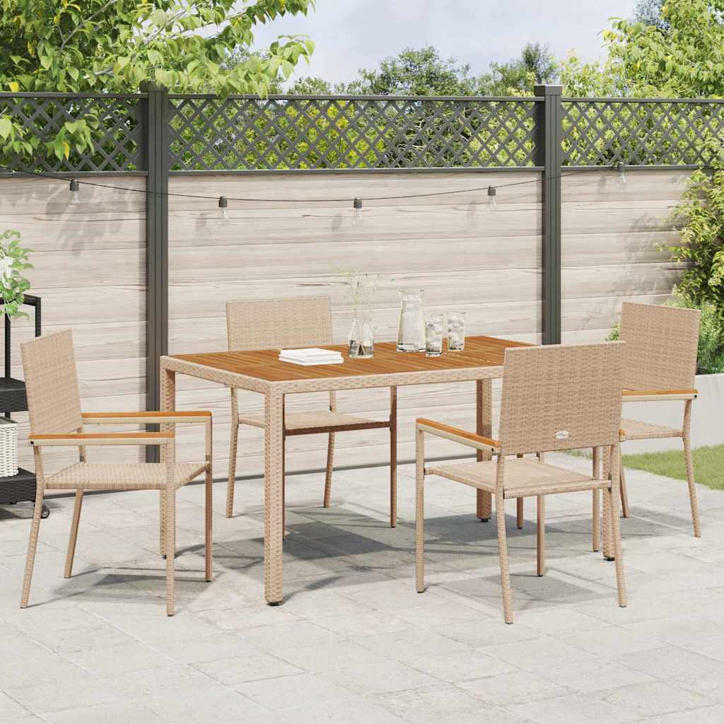 vidaXL Scaune de grădină stivuibile 4 pcs Crem și Marron
