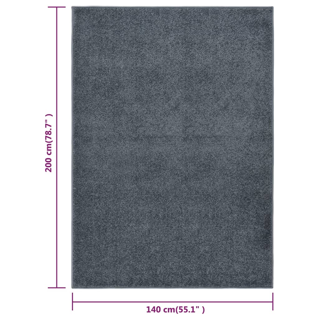 vidaXL Covor cu fire scurte, antracit, 140x200 cm vidaXL Covor cu fire scurte, antracit, 140x200 cm