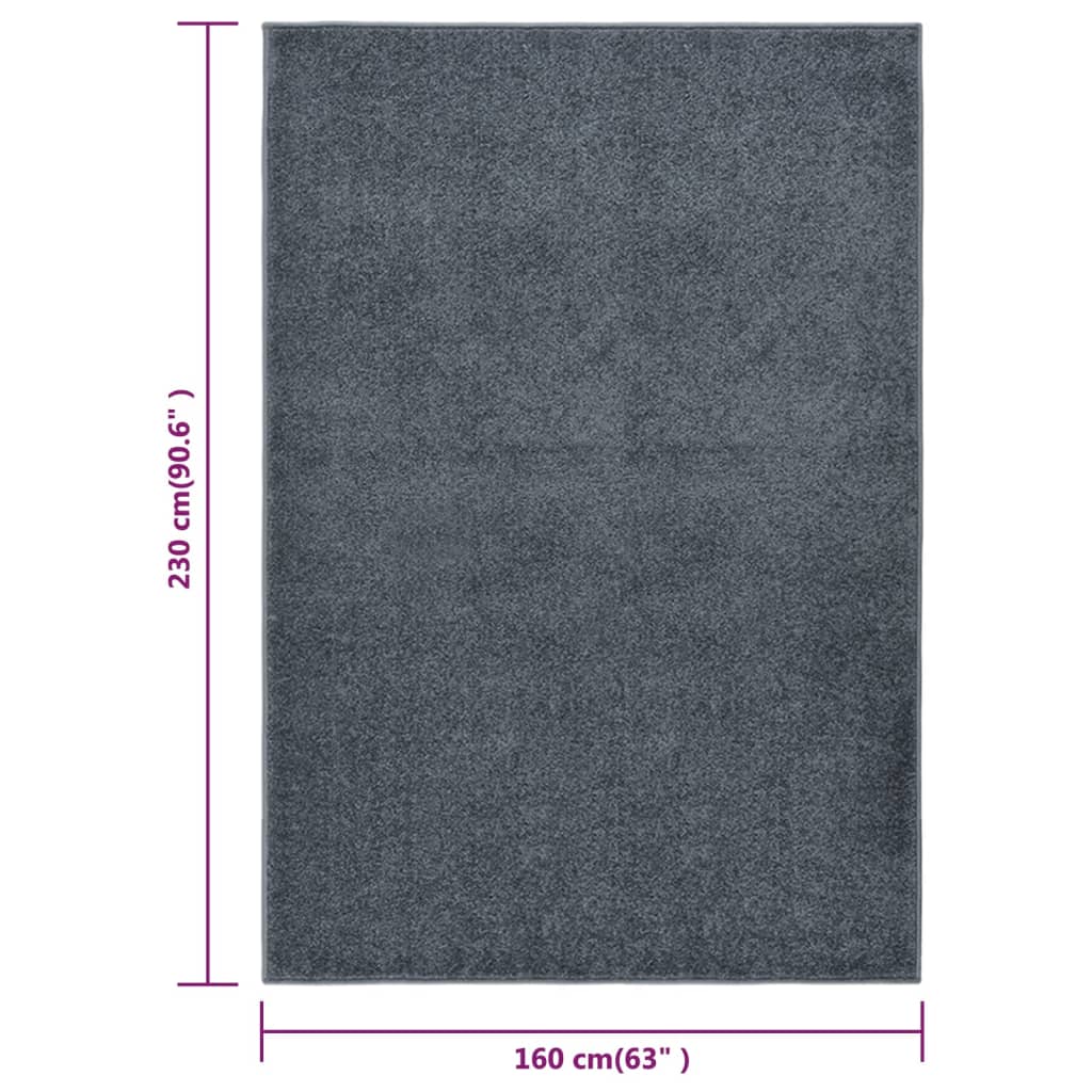 vidaXL Covor cu fire scurte, antracit, 160x230 cm vidaXL Covor cu fire scurte, antracit, 160x230 cm