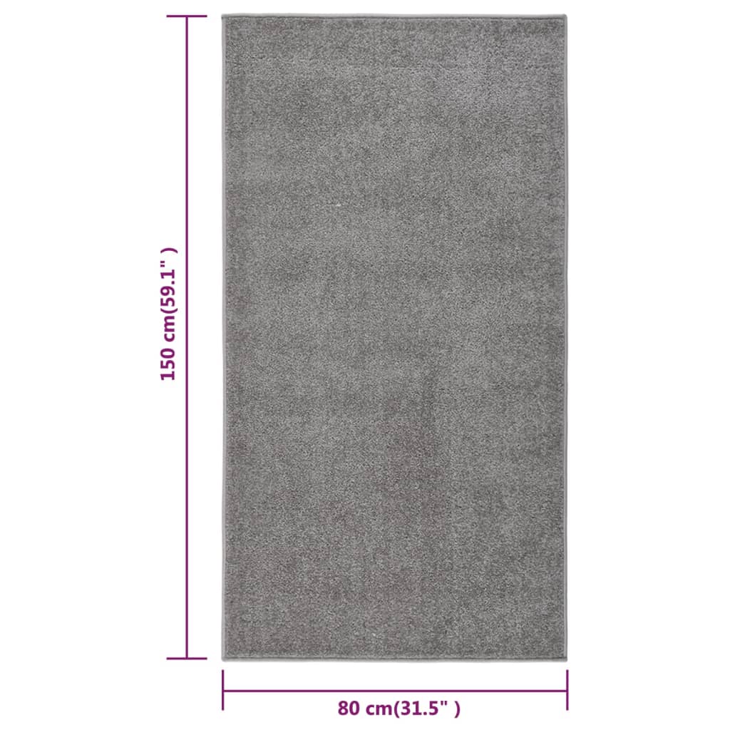 vidaXL Covor cu fire scurte, gri, 80x150 cm vidaXL Covor cu fire scurte, gri, 80x150 cm