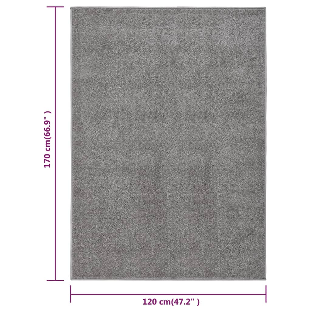 vidaXL Covor cu fire scurte, gri, 120x170 cm vidaXL Covor cu fire scurte, gri, 120x170 cm