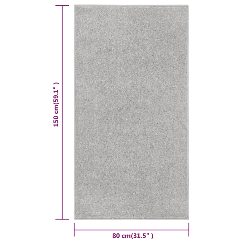 vidaXL Covor cu fire scurte, gri deschis, 80x150 cm vidaXL Covor cu fire scurte, gri deschis, 80x150 cm