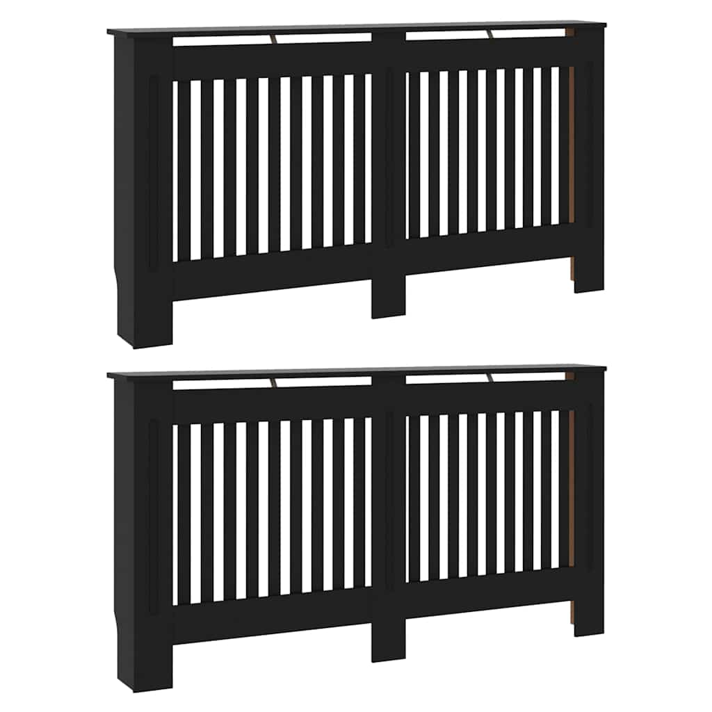 vidaXL Capac pentru radiator 2 pcs Negru 152 x 19 x 81,5cm