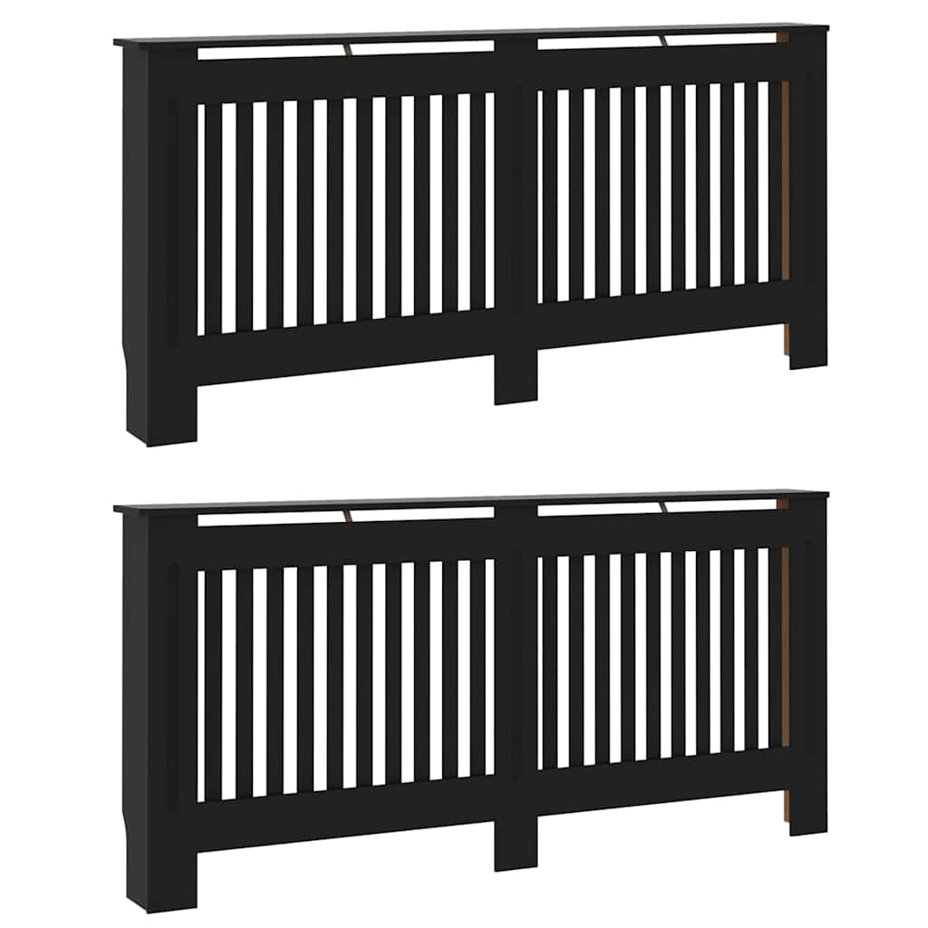 vidaXL Capac pentru radiator 2 pcs Negru 172 x 19 x 81,5cm