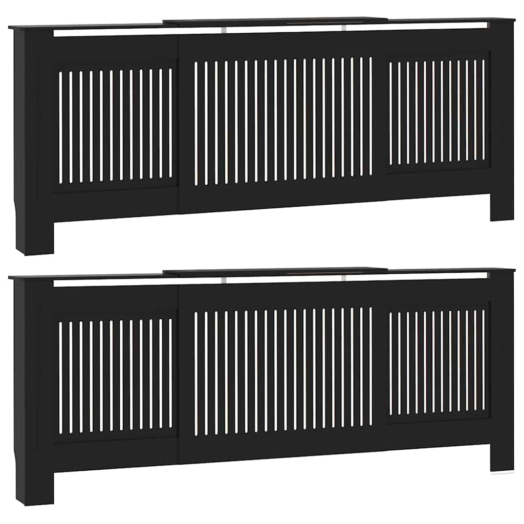 vidaXL Capac pentru radiator 2 pcs Negru 205 x 20,5 x 81,5cm