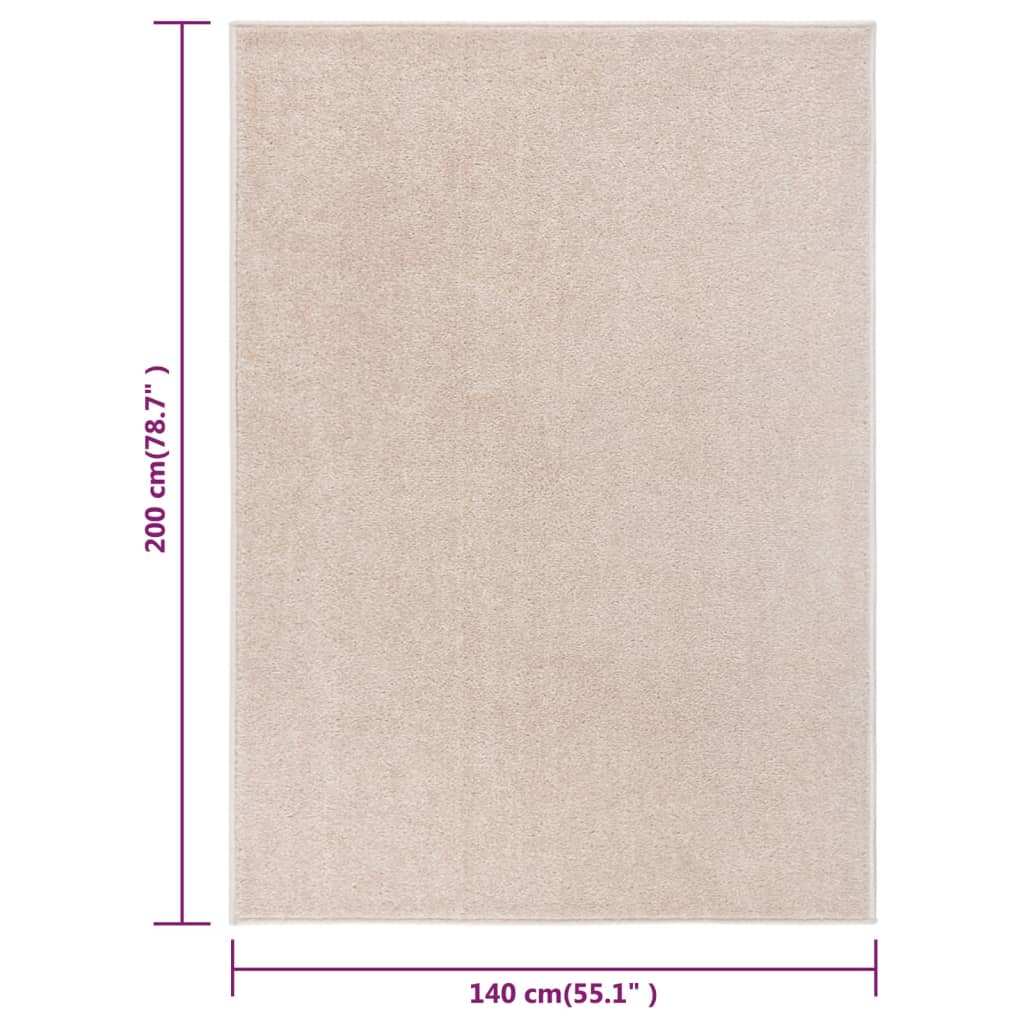 vidaXL Covor cu fire scurte, bej închis, 140x200 cm
