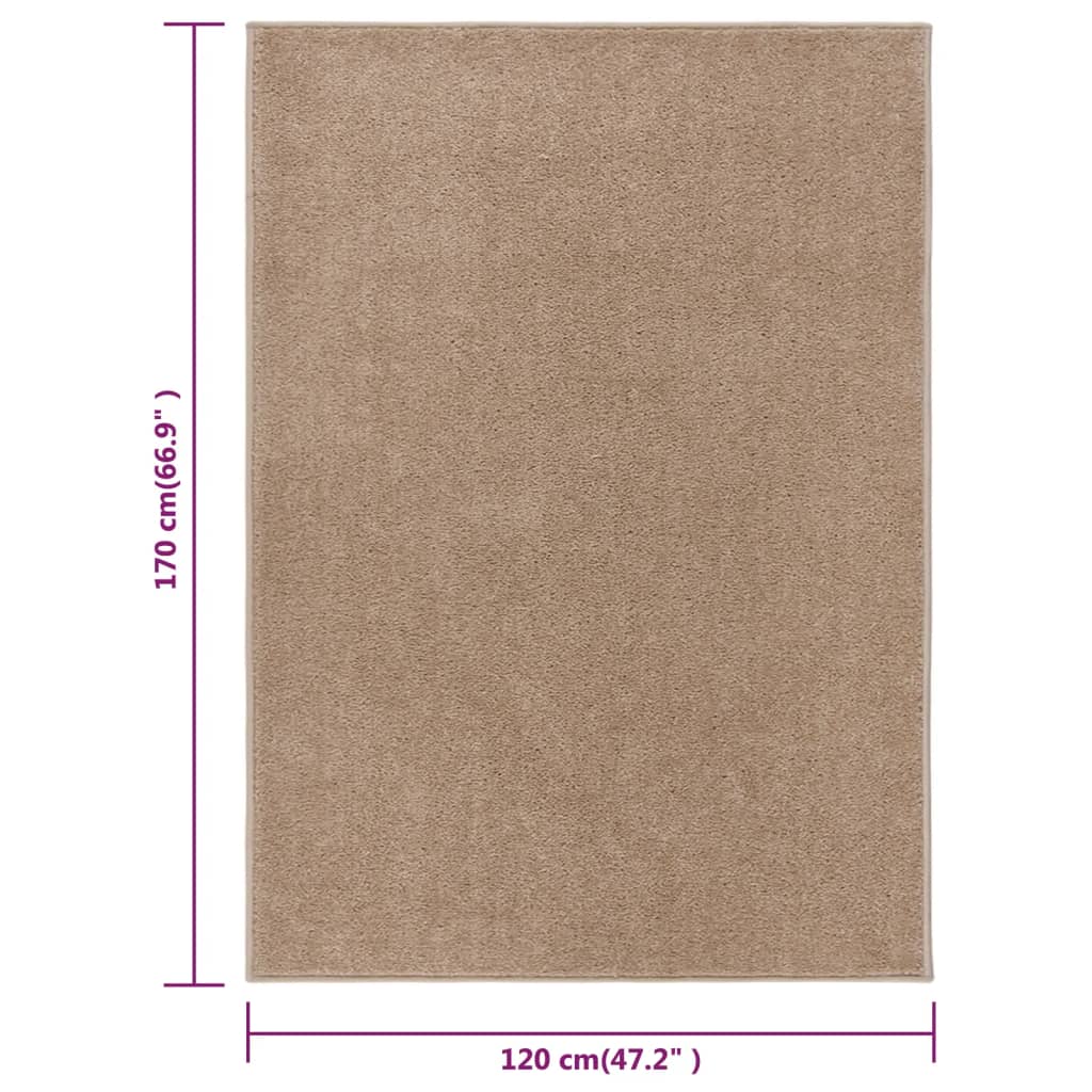 vidaXL Covor cu fire scurte, maro, 120x170 cm vidaXL Covor cu fire scurte, maro, 120x170 cm