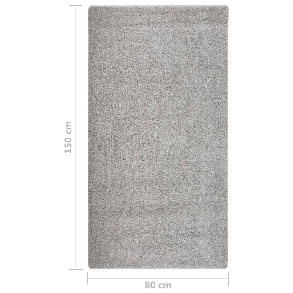 vidaXL Covor pufos, gri deschis, 80x150 cm, antiderapant vidaXL Covor pufos, gri deschis, 80x150 cm, antiderapant