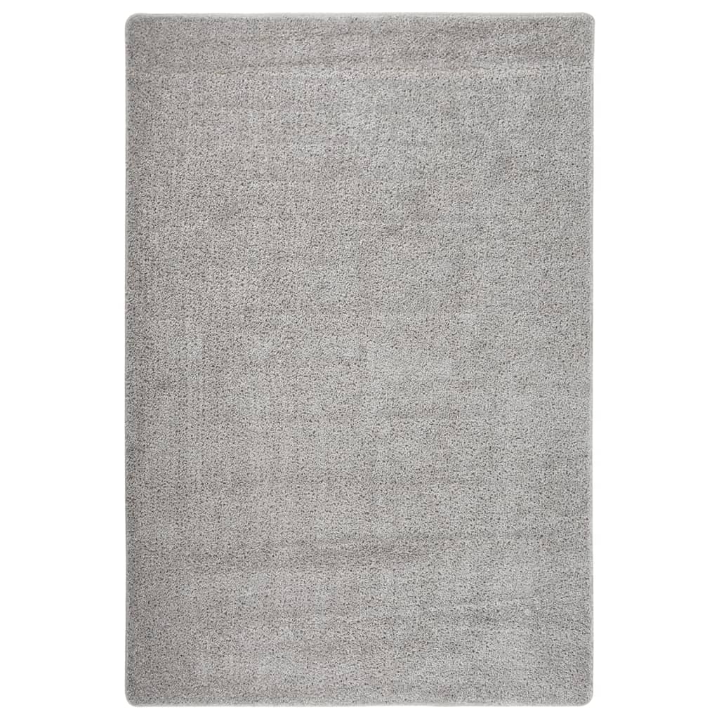 vidaXL Covor pufos, gri deschis, 140x200 cm, antiderapant