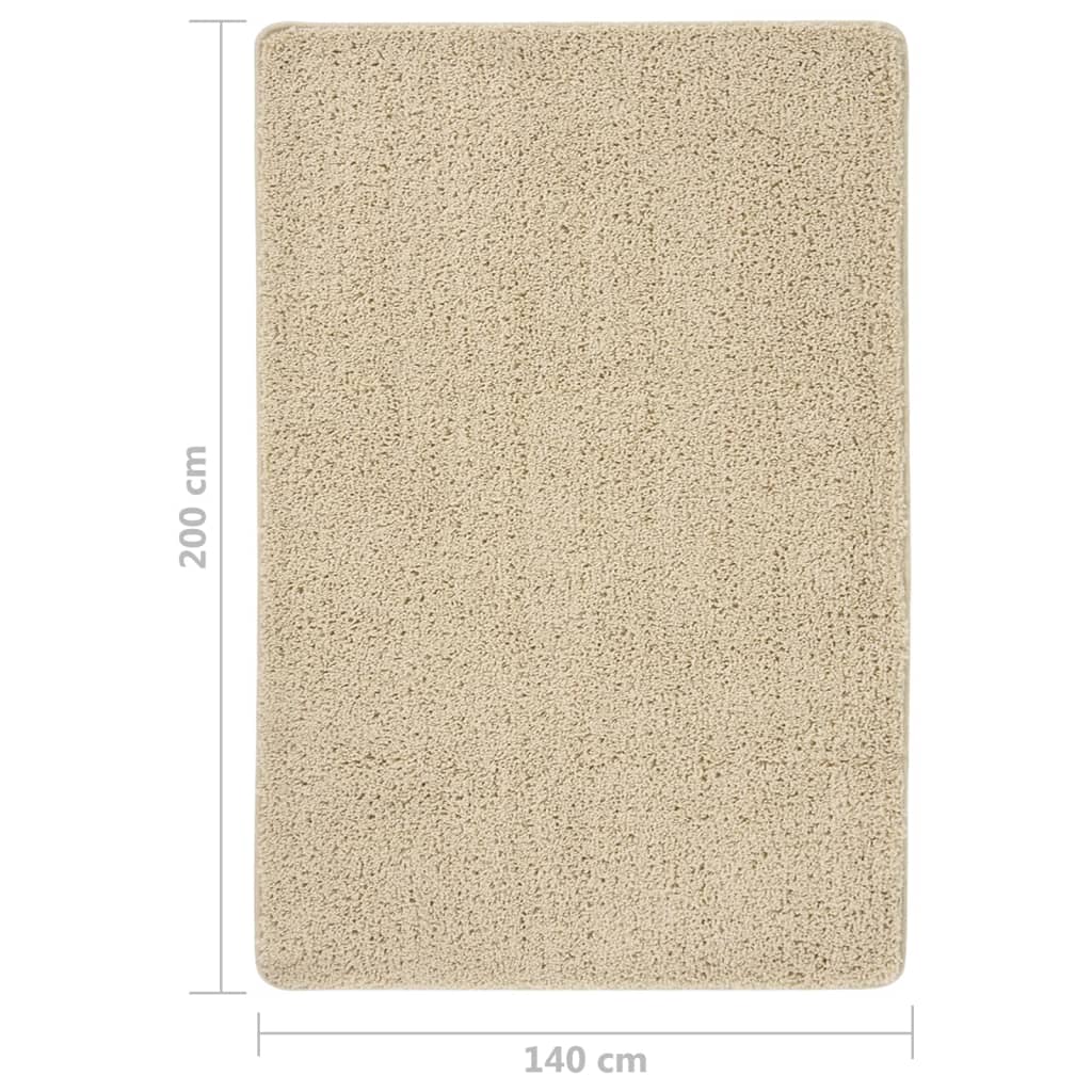 vidaXL Covor pufos, crem, 140x200 cm, antiderapant