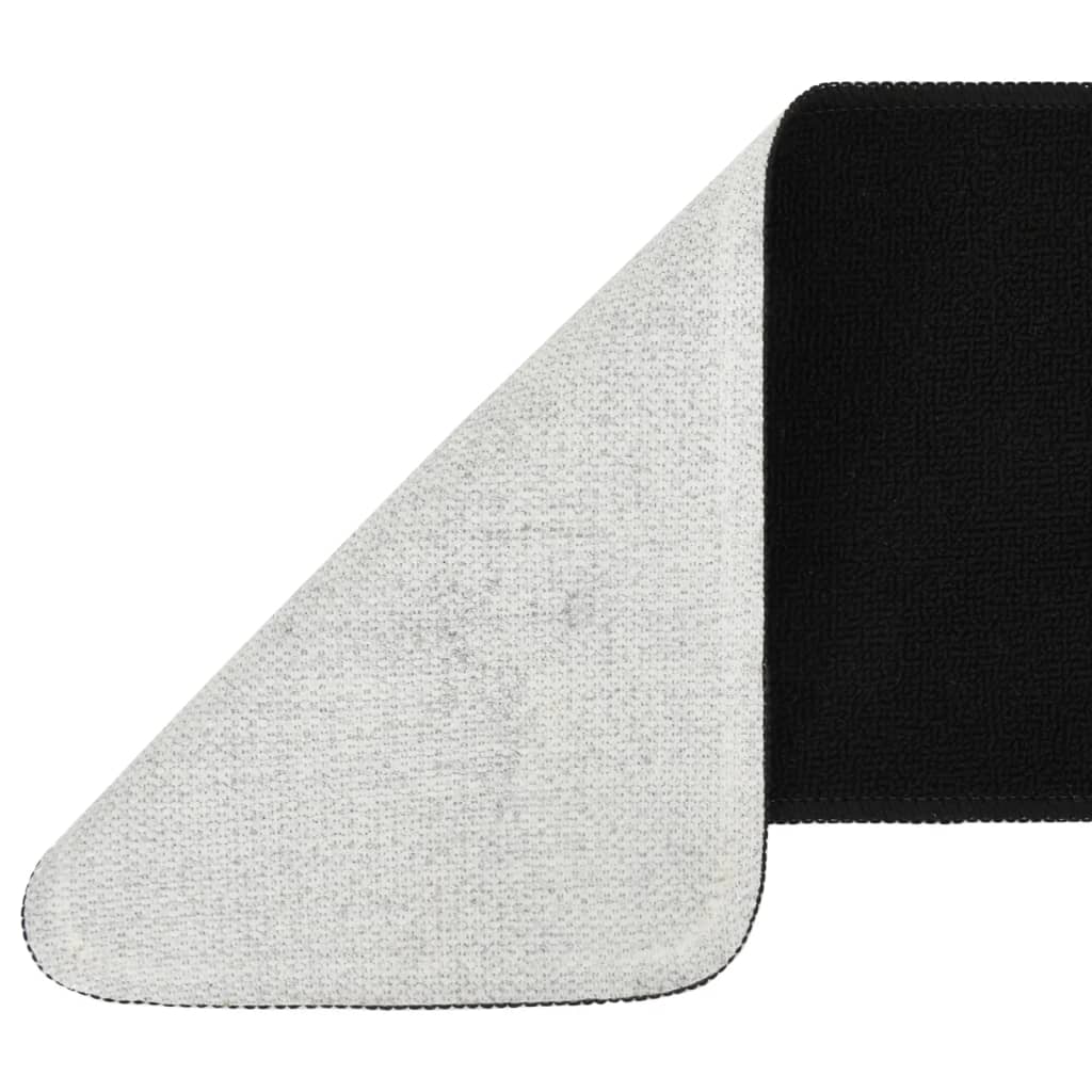 vidaXL Covorașe de scări, 15 buc., negru, 60x25 cm, dreptunghiular vidaXL Covorașe de scări, 15 buc., negru, 60x25 cm, dreptunghiular