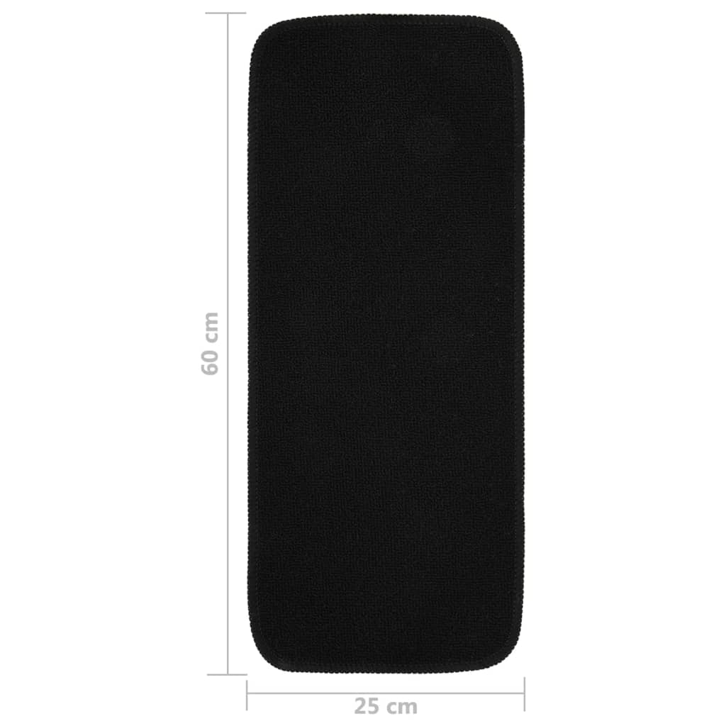 vidaXL Covorașe de scări, 15 buc., negru, 60x25 cm, dreptunghiular vidaXL Covorașe de scări, 15 buc., negru, 60x25 cm, dreptunghiular