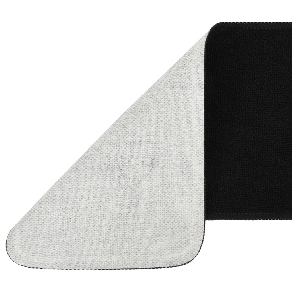 vidaXL Covorașe de scări, 15 buc., negru, 75x20 cm, dreptunghiular vidaXL Covorașe de scări, 15 buc., negru, 75x20 cm, dreptunghiular