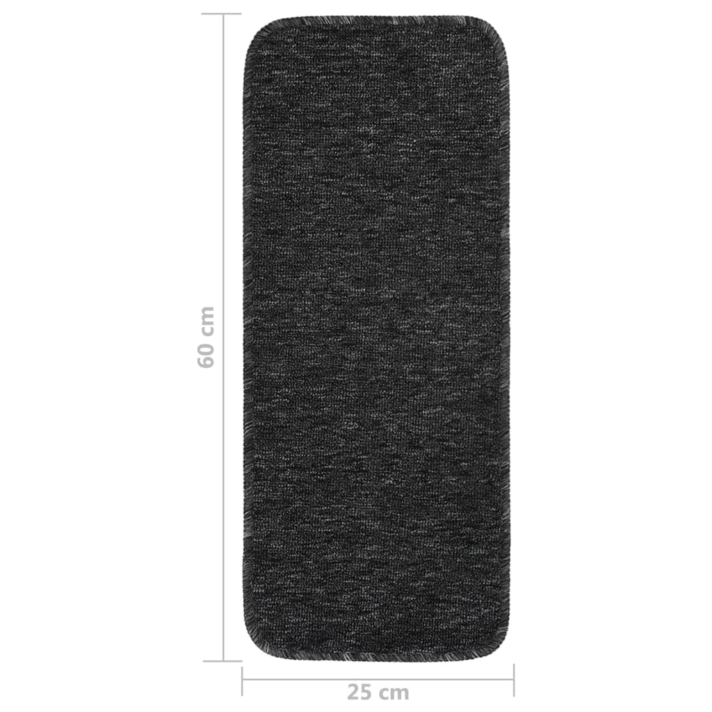 vidaXL Covorașe de scări, 15 buc., antracit, 60x25 cm, dreptunghiular vidaXL Covorașe de scări, 15 buc., antracit, 60x25 cm, dreptunghiular
