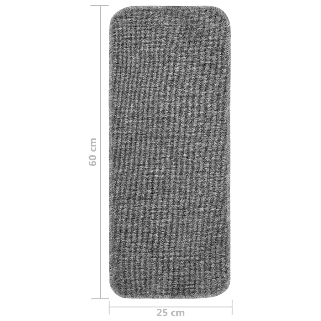 vidaXL Covorașe de scări, 15 buc., gri, 60x25 cm, dreptunghiular vidaXL Covorașe de scări, 15 buc., gri, 60x25 cm, dreptunghiular