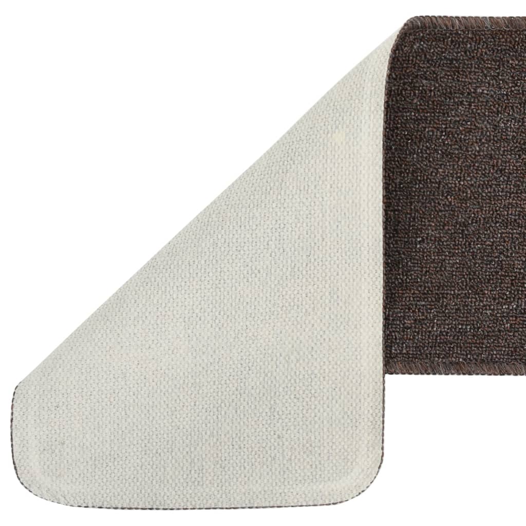 vidaXL Covorașe de scări, 15 buc., maro, 75x20 cm, dreptunghiular vidaXL Covorașe de scări, 15 buc., maro, 75x20 cm, dreptunghiular