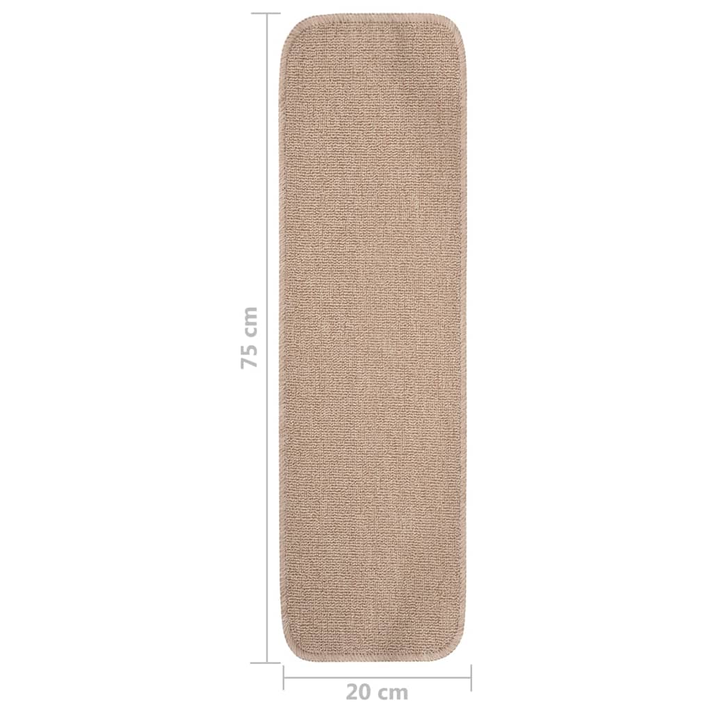 vidaXL Covorașe de scări, 15 buc., bej, 75x20 cm, dreptunghiular vidaXL Covorașe de scări, 15 buc., bej, 75x20 cm, dreptunghiular
