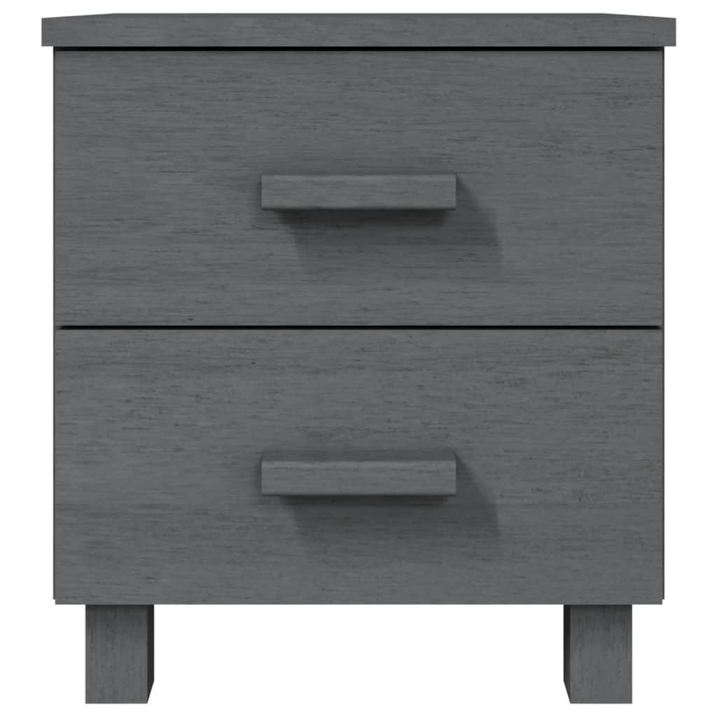 vidaXL Noptiera "HAMAR", gri închis, 40x35x44,5 cm, lemn masiv de pin vidaXL Noptiera "HAMAR", gri închis, 40x35x44,5 cm, lemn masiv de pin