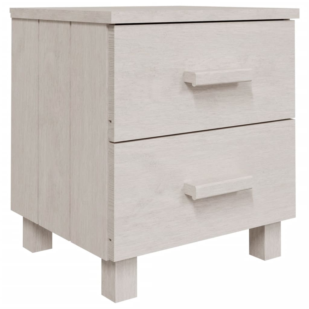 vidaXL Noptiere HAMAR, 2 buc, alb, 40x35x44,5 cm, lemn masiv de pin