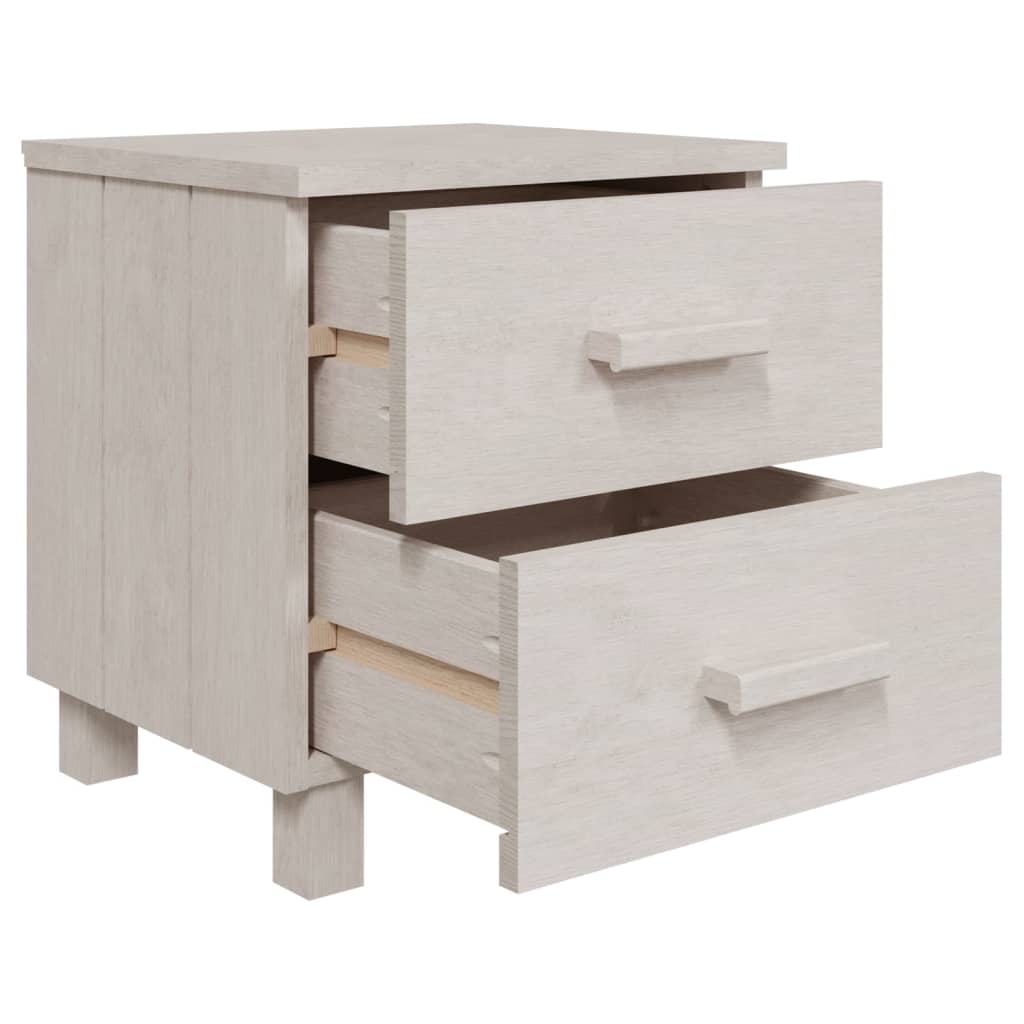 vidaXL Noptiere HAMAR, 2 buc, alb, 40x35x44,5 cm, lemn masiv de pin