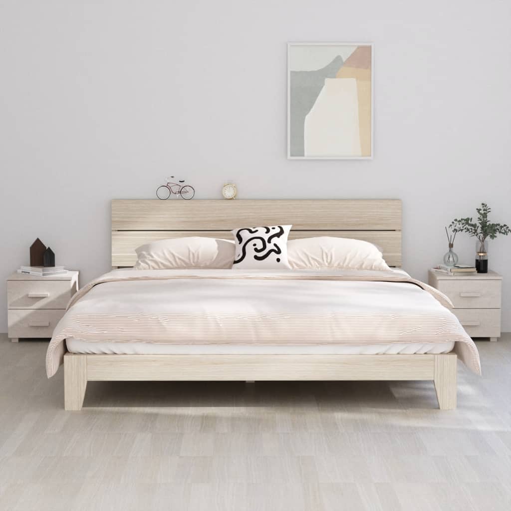 vidaXL Noptiere HAMAR, 2 buc, alb, 40x35x44,5 cm, lemn masiv de pin