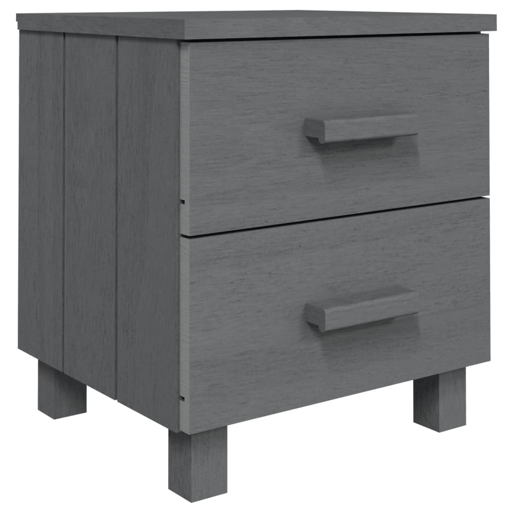 vidaXL Noptiere HAMAR, 2 buc, gri închis, 40x35x44,5 cm, lemn masiv