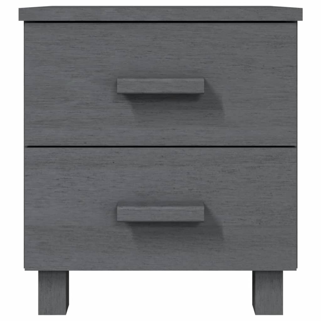 vidaXL Noptiere HAMAR, 2 buc, gri închis, 40x35x44,5 cm, lemn masiv