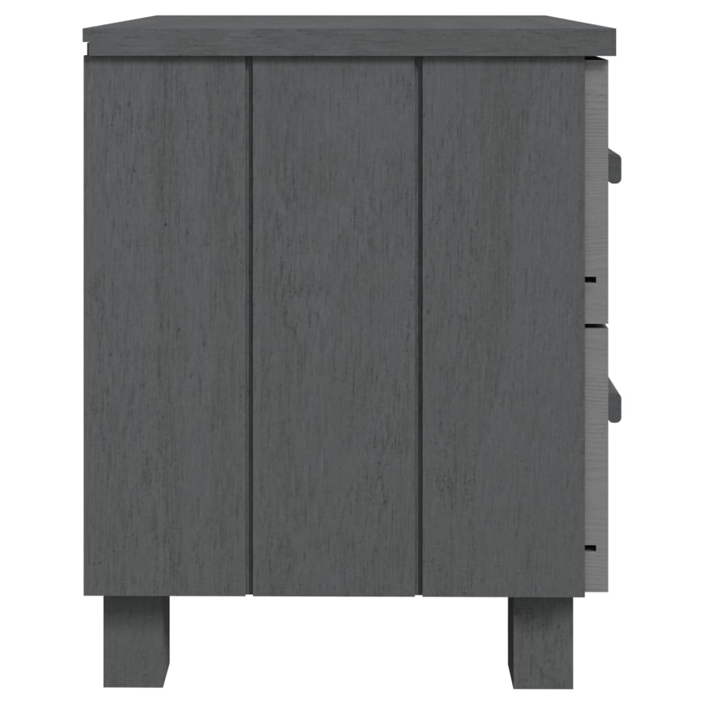 vidaXL Noptiere HAMAR, 2 buc, gri închis, 40x35x44,5 cm, lemn masiv