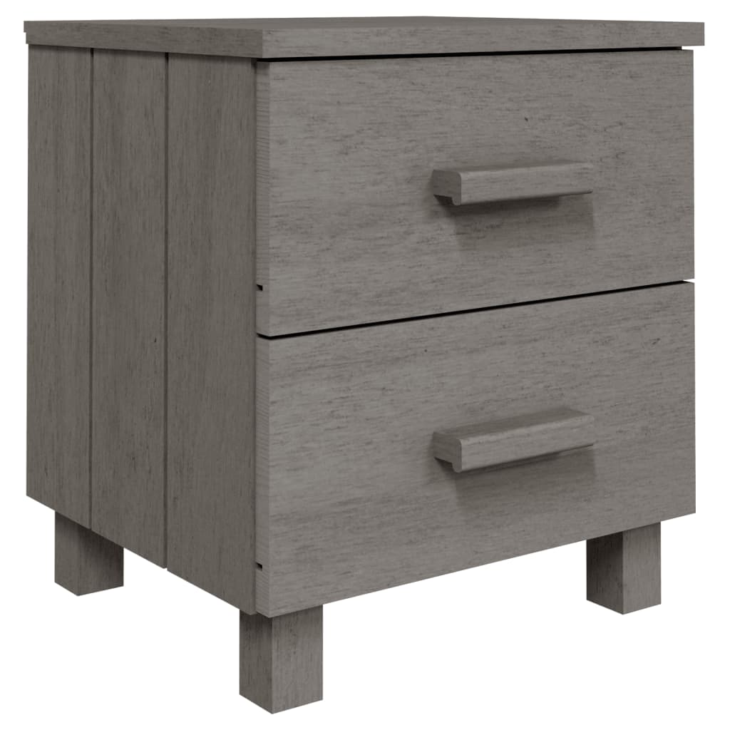 vidaXL Noptiere HAMAR, 2 buc, gri deschis, 40x35x44,5 cm, lemn masiv