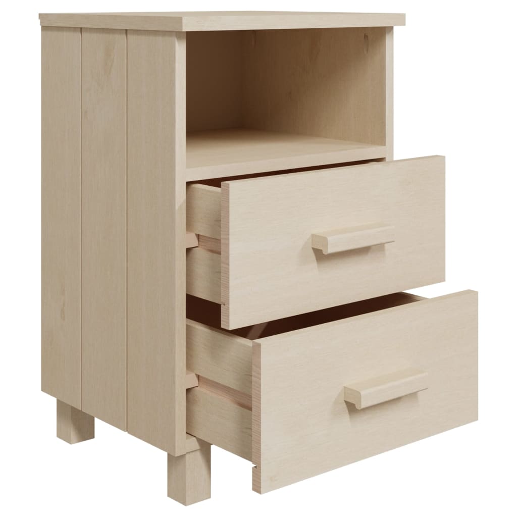 vidaXL Noptiere HAMAR, 2 buc, maro miere, 40x35x62 cm, lemn masiv