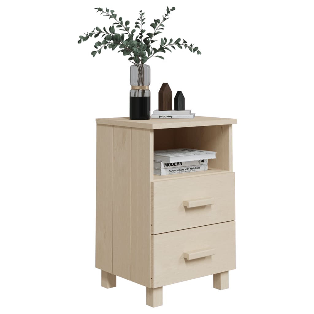 vidaXL Noptiere HAMAR, 2 buc, maro miere, 40x35x62 cm, lemn masiv