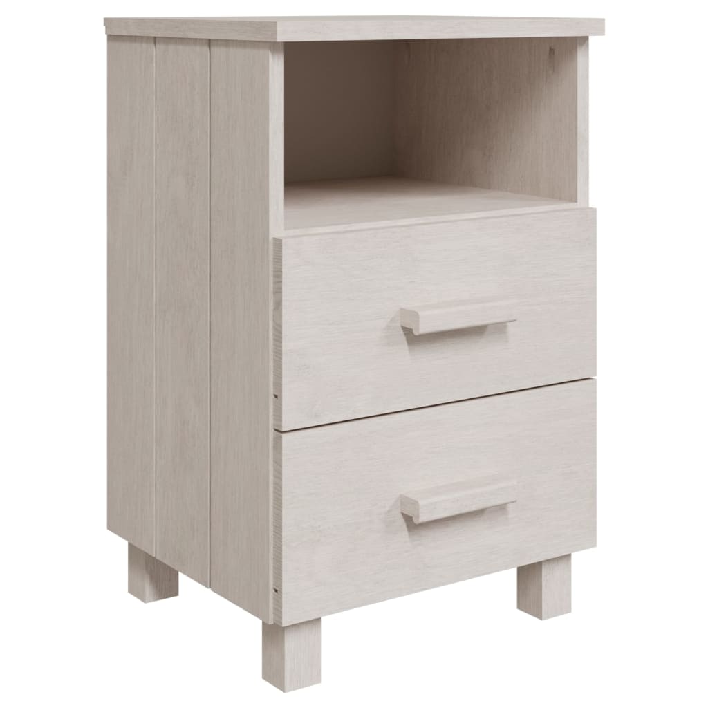 vidaXL Noptiere HAMAR, 2 buc, alb, 40x35x62 cm, lemn masiv de pin