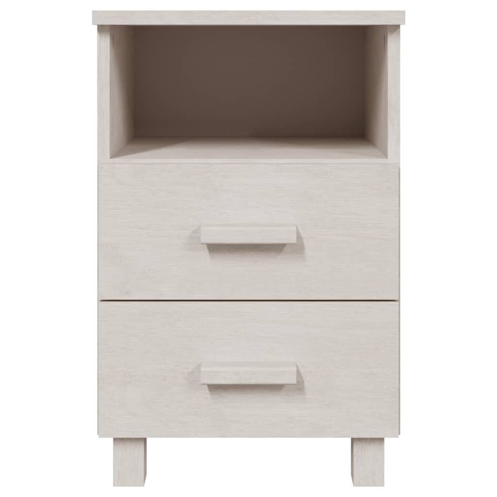 vidaXL Noptiere HAMAR, 2 buc, alb, 40x35x62 cm, lemn masiv de pin