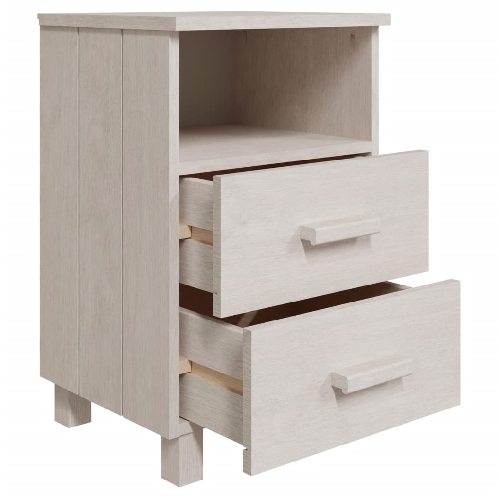 vidaXL Noptiere HAMAR, 2 buc, alb, 40x35x62 cm, lemn masiv de pin