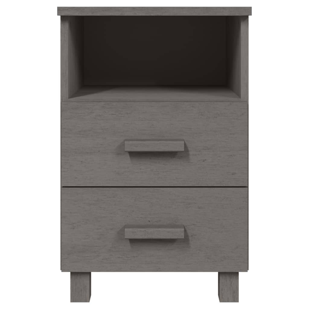 vidaXL Noptiere HAMAR, 2 buc, gri deschis, 40x35x62 cm, lemn masiv
