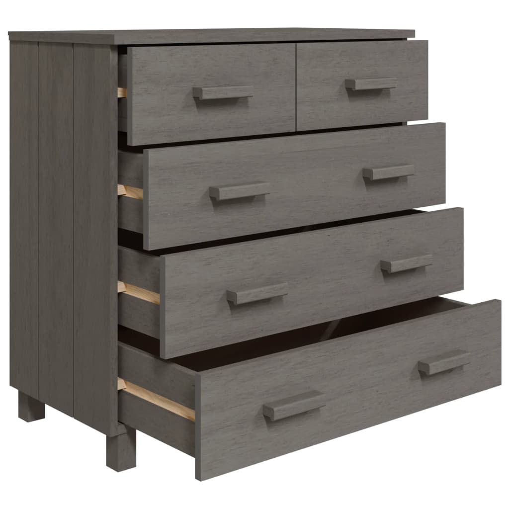 vidaXL Servantă „HAMAR”, gri deschis, 79x40x80 cm, lemn masiv pin vidaXL Servantă „HAMAR”, gri deschis, 79x40x80 cm, lemn masiv pin