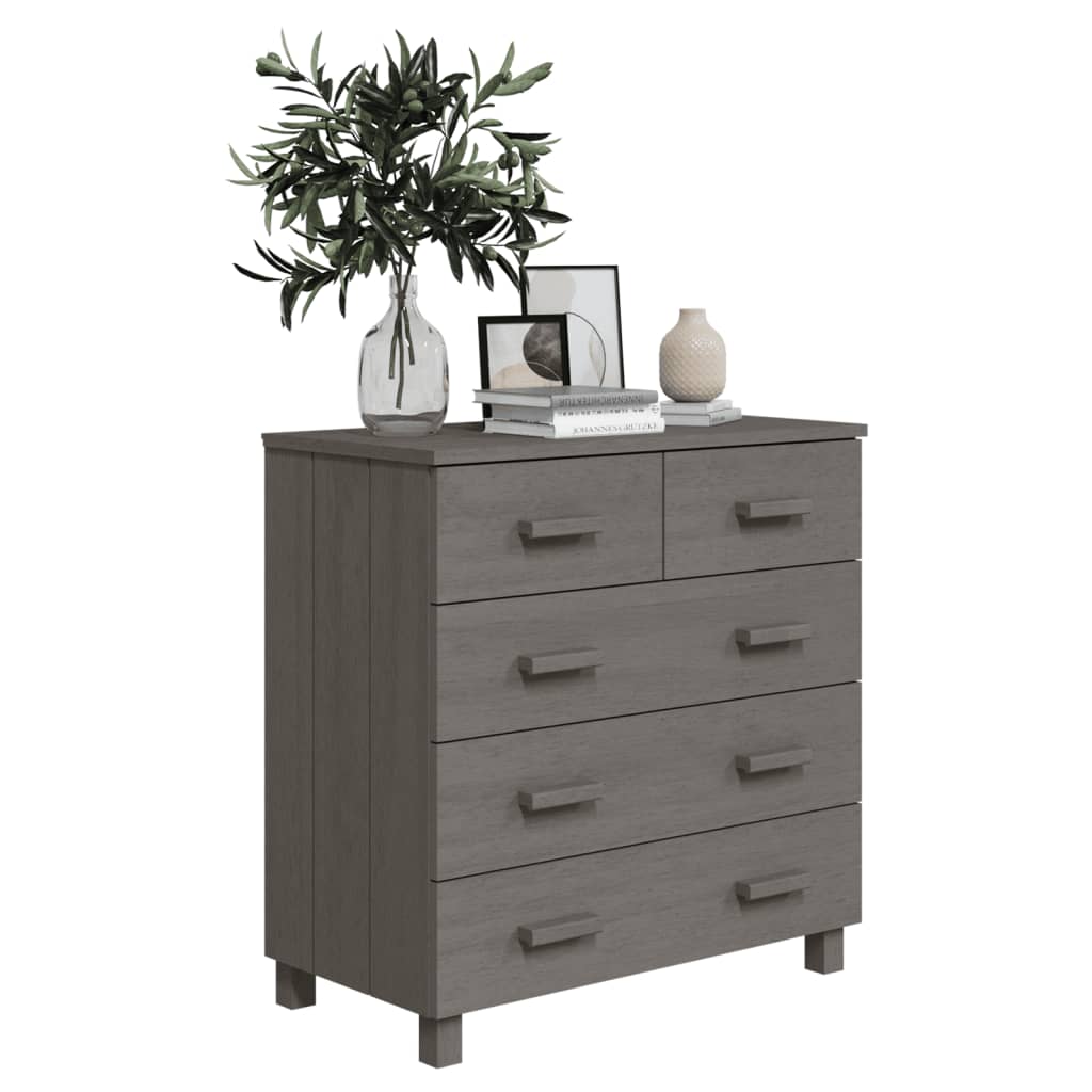 vidaXL Servantă „HAMAR”, gri deschis, 79x40x80 cm, lemn masiv pin vidaXL Servantă „HAMAR”, gri deschis, 79x40x80 cm, lemn masiv pin