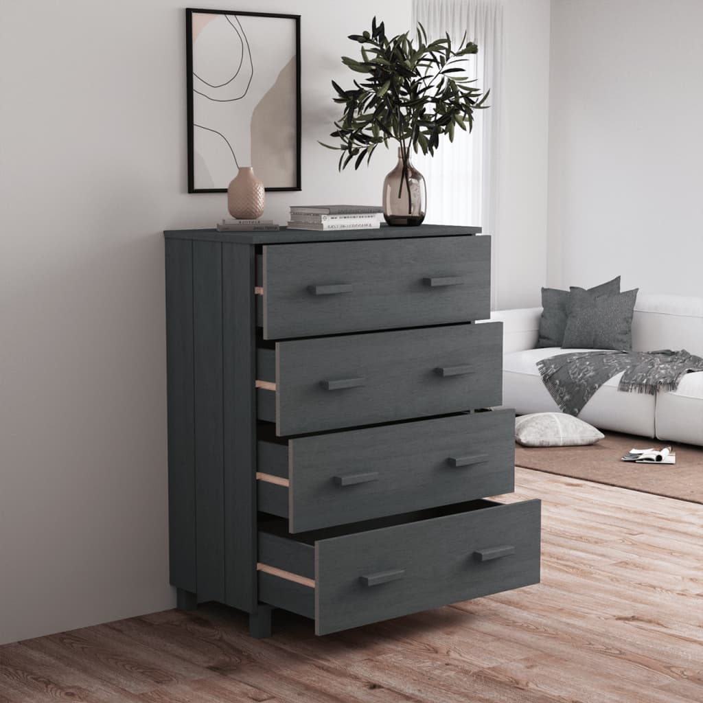 vidaXL Servantă „HAMAR”, gri închis, 79x40x103,5 cm, lemn masiv pin vidaXL Servantă „HAMAR”, gri închis, 79x40x103,5 cm, lemn masiv pin