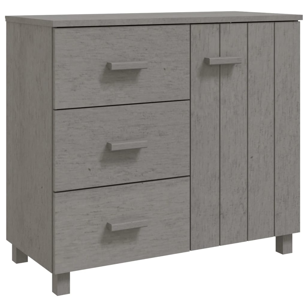 vidaXL Servantă „HAMAR”, gri deschis, 90x40x80 cm, lemn masiv de pin