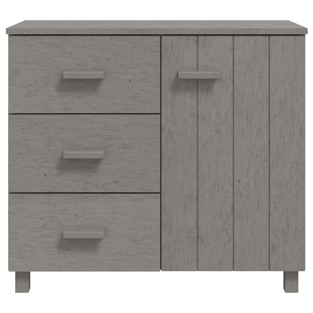 vidaXL Servantă „HAMAR”, gri deschis, 90x40x80 cm, lemn masiv de pin