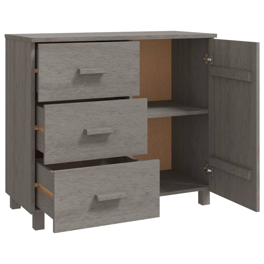 vidaXL Servantă „HAMAR”, gri deschis, 90x40x80 cm, lemn masiv de pin