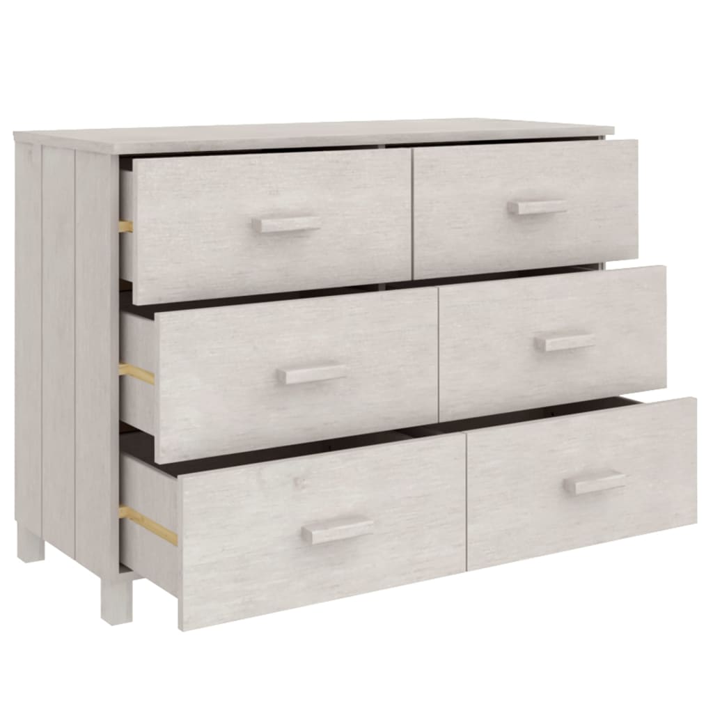 vidaXL Servantă „HAMAR”, alb, 113x40x80 cm, lemn masiv de pin vidaXL Servantă „HAMAR”, alb, 113x40x80 cm, lemn masiv de pin
