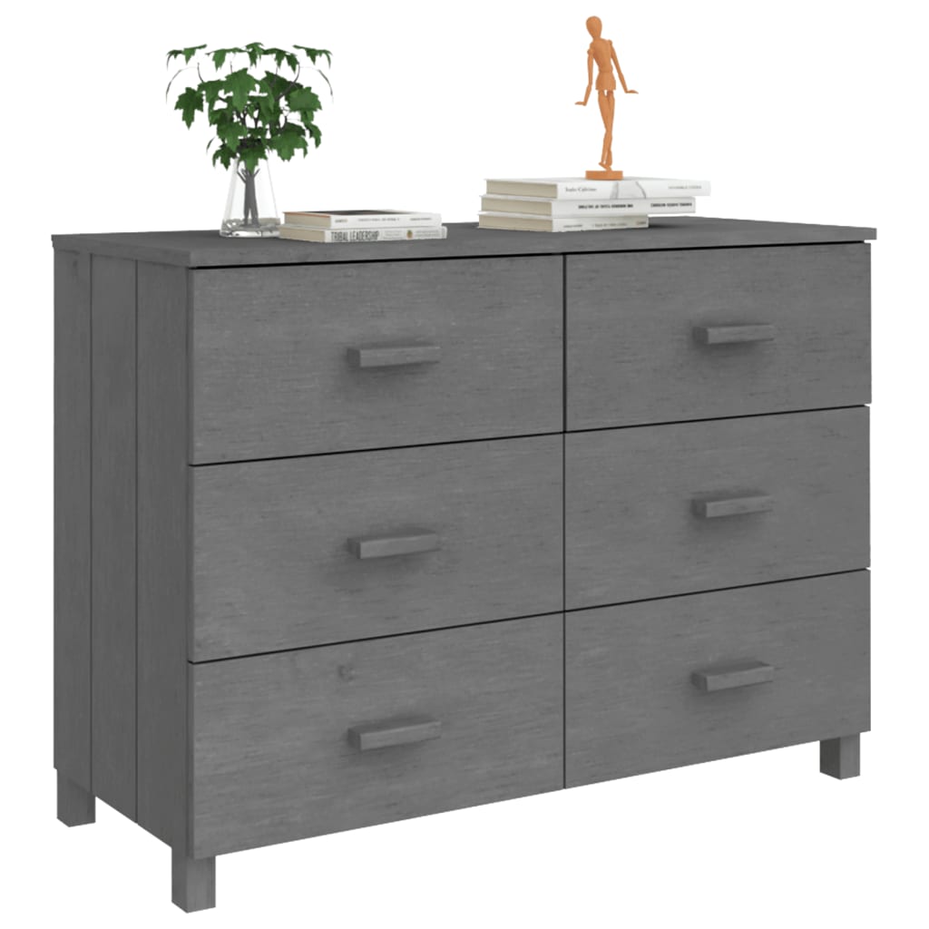 vidaXL Servantă „HAMAR”, gri închis, 113x40x80 cm, lemn masiv pin vidaXL Servantă „HAMAR”, gri închis, 113x40x80 cm, lemn masiv pin
