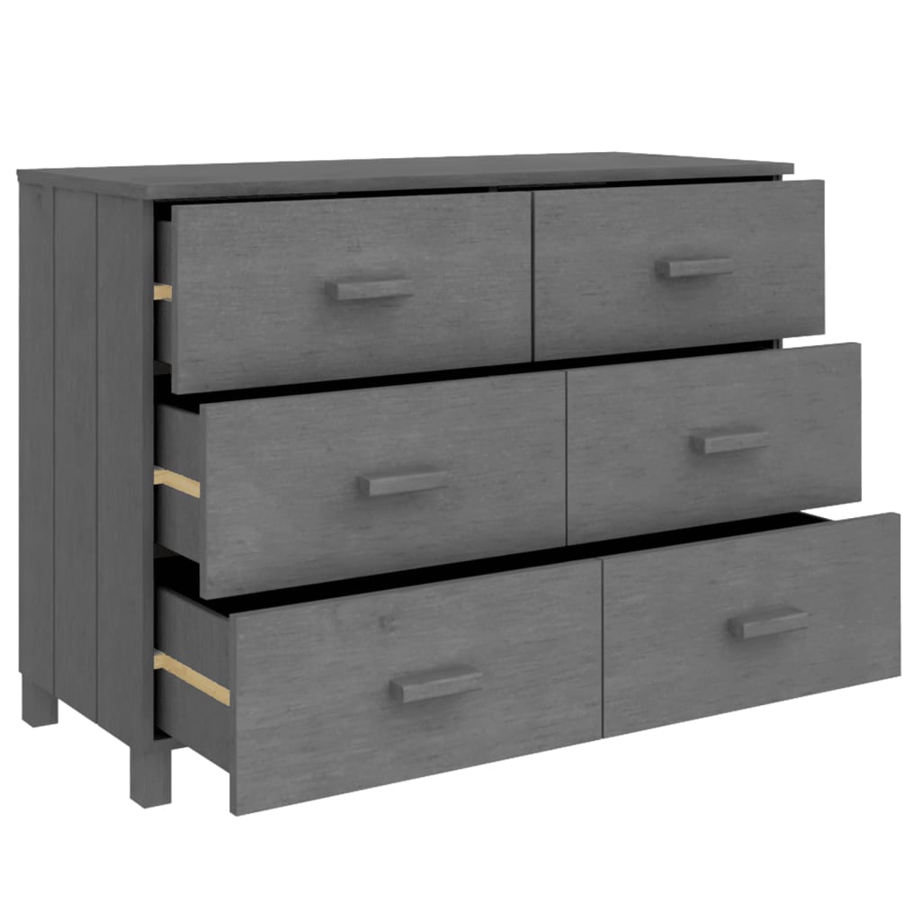 vidaXL Servantă „HAMAR”, gri închis, 113x40x80 cm, lemn masiv pin vidaXL Servantă „HAMAR”, gri închis, 113x40x80 cm, lemn masiv pin